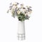Fabulaxe 9.5 H Ceramic Modern Painted Grid Tapered Flower Table Vase, Black and White QI004059.L - alternate 4